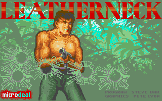 Leatherneck (Amiga) screenshot: Title screen.