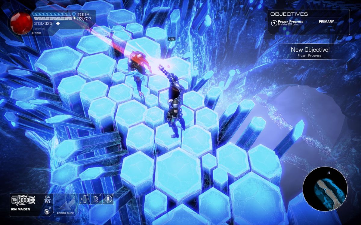 Bombshell (Windows) screenshot: Moving over a narrow bridge.