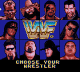 WWF Raw (Game Gear) screenshot: Wrestler selection