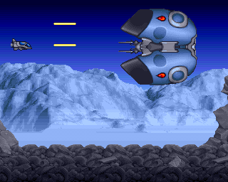 Project-X (Amiga) screenshot: Level 2 - Boss