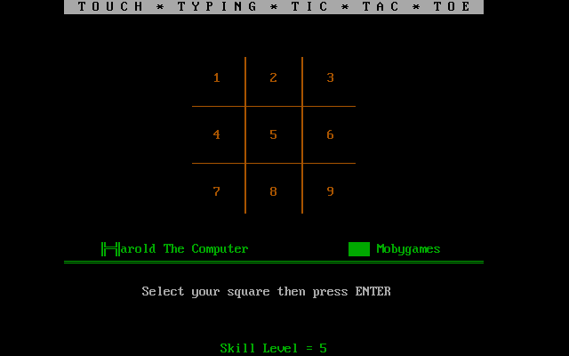 Proto Type (DOS) screenshot: A new Tic-Tac-Toe game