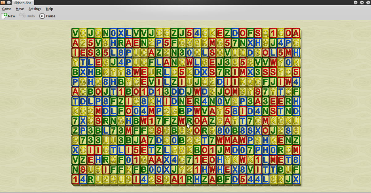 KShisen (Linux) screenshot: Creating a very huge (30x16) board