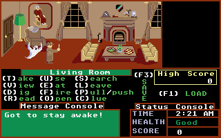Psycho (Atari ST) screenshot: Yikes, there is a ghost here!