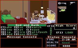 Psycho (Atari ST) screenshot: Hmm, who's this guy in the bathroom?