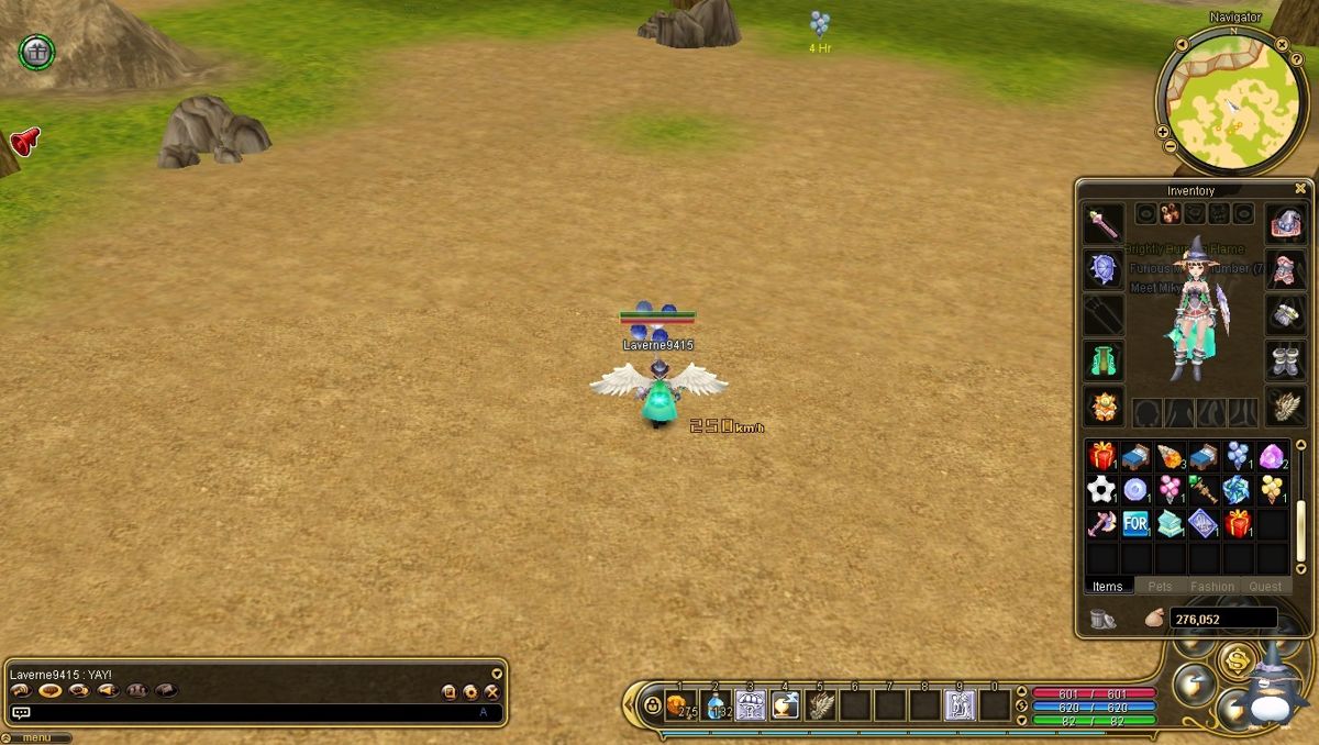 Flyff: Fly For Fun (Windows) screenshot: In-Game. When i use Flying Wings.