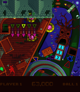 Psycho Pinball (DOS) screenshot: Top half of Trick or Treat