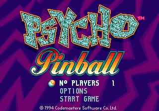 Psycho Pinball (Genesis) screenshot: Title screen