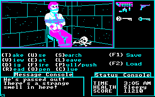 Psycho (DOS) screenshot: Can I help you, Sir?