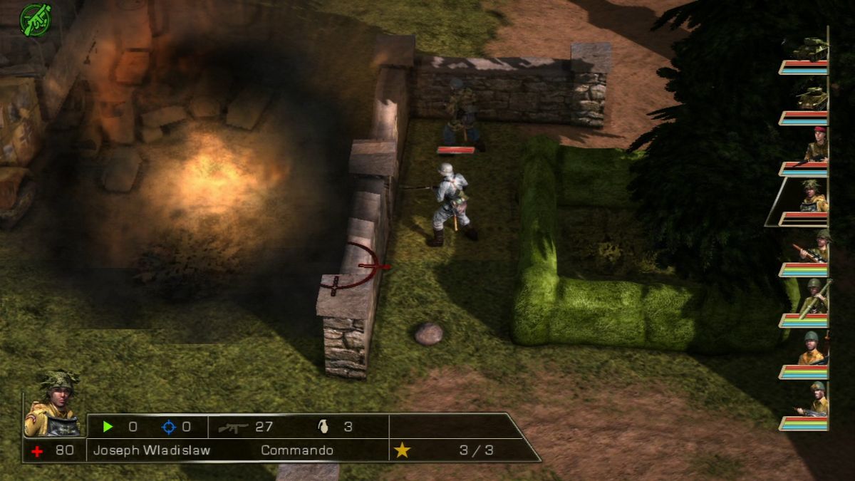 History Legends of War: Patton (PlayStation 3) screenshot: Grenade cannot damage enemy through the walls even if they are within the radius of explosion