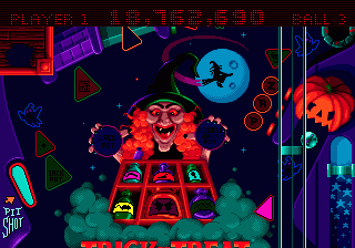 Psycho Pinball (Genesis) screenshot: Middle portion of Trick or Treat