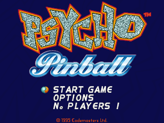Psycho Pinball (DOS) screenshot: Main Menu