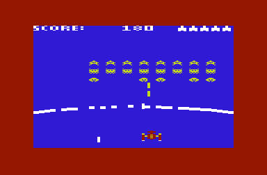 Gorf (VIC-20) screenshot: Blast invaders in the first mission