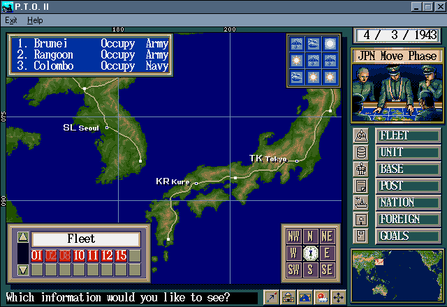 P.T.O.: Pacific Theater of Operations II (Windows) screenshot: PTO II Game Screen #1