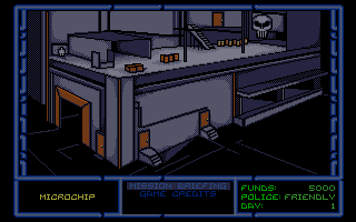 The Punisher (DOS) screenshot: Main Menu - Headquarters