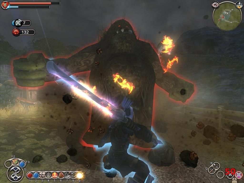 Fable: The Lost Chapters (Windows) screenshot: Facing a fearsome troll