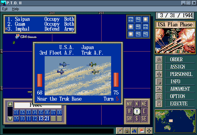 P.T.O.: Pacific Theater of Operations II (Windows) screenshot: PTO II Game Screen #5