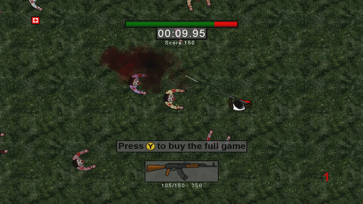 Zombies (Xbox 360) screenshot: Shooting some zombies (Trial version)