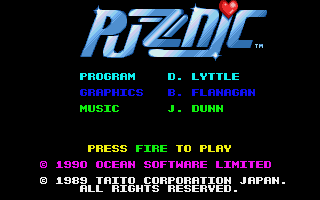 Puzznic (Atari ST) screenshot: Title screen