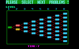 Puzznic (Atari ST) screenshot: Stage selection screen