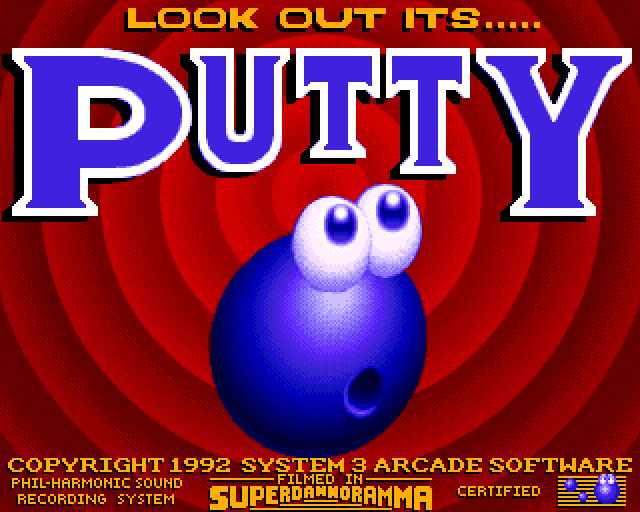 Putty (Amiga) screenshot: Title screen