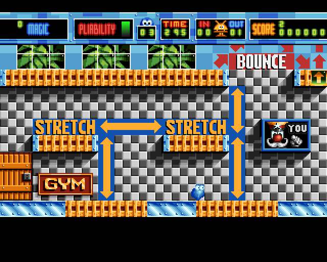 Putty (Amiga) screenshot: Gym level