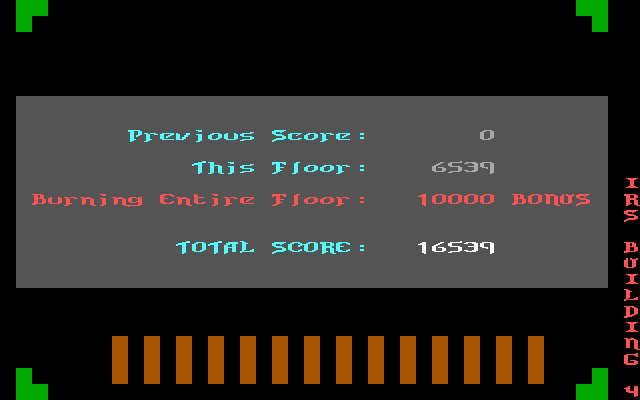 Pyro II (DOS) screenshot: Perfect Burn bonus