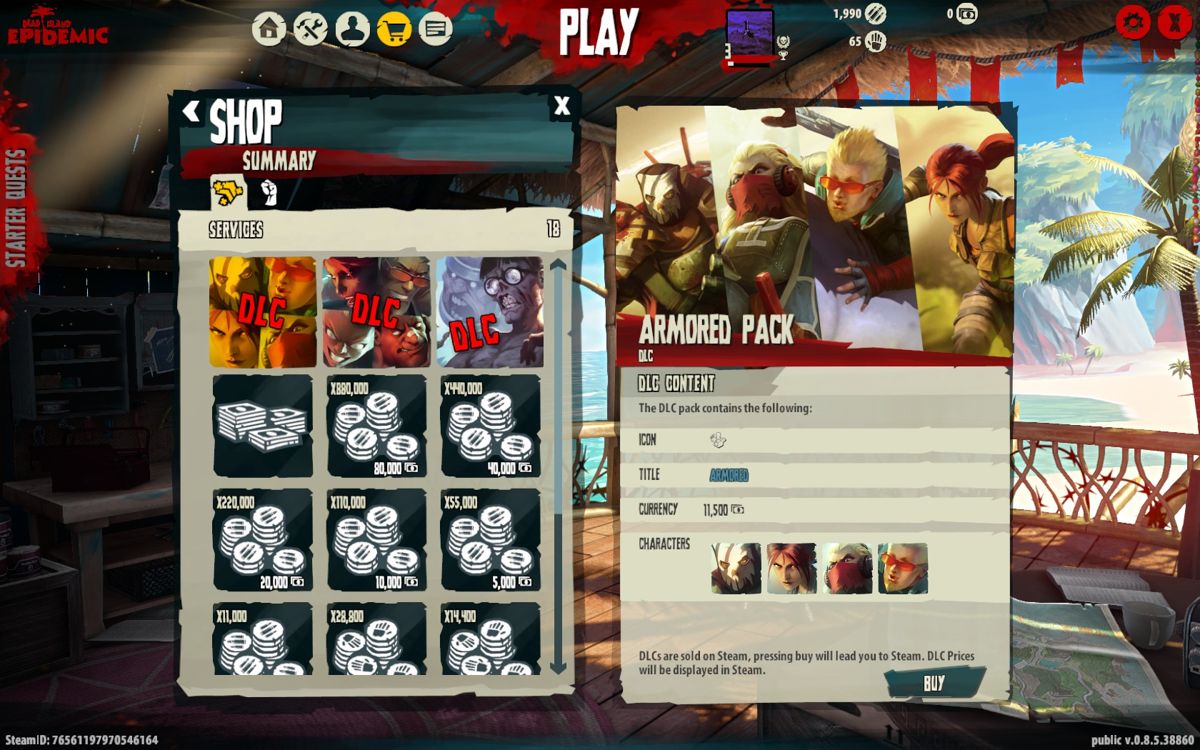 Dead Island: Epidemic (Windows) screenshot: Shop