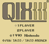 QIX (Game Boy) screenshot: Title Screen