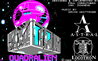 Quadralien (DOS) screenshot: The title screen