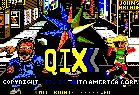 QIX (Apple II) screenshot: Title screen