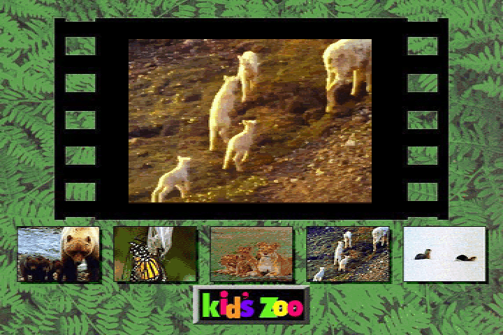 Kid's Zoo: A Baby Animal Adventure (DOS) screenshot: Main menu
