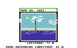 Sid Meier's Pirates! (Commodore 64) screenshot: Checking the weather