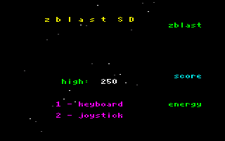 Zblast SD (Amstrad CPC) screenshot: Title Screen
