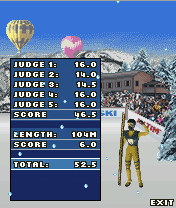 Alltime Ski Jumping (J2ME) screenshot: Not a bad report