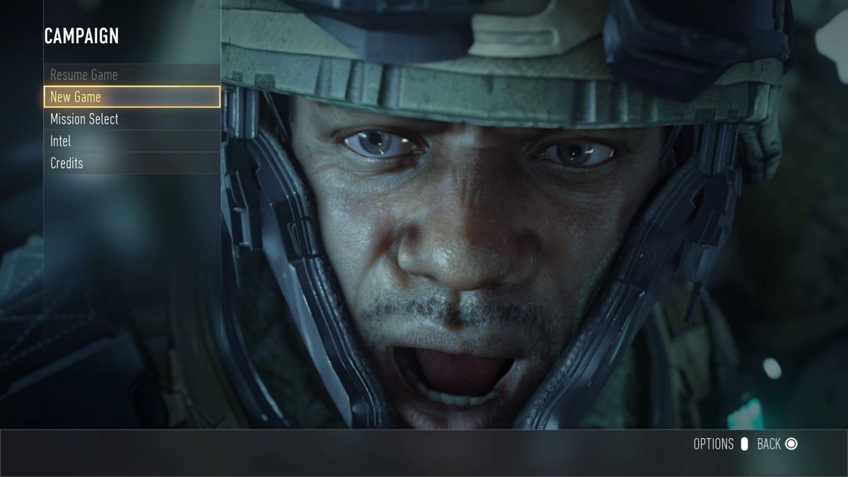 Call of Duty: Advanced Warfare (PlayStation 4) screenshot: Campaign menu