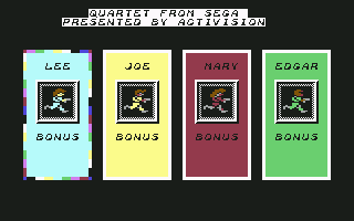 Quartet (Commodore 64) screenshot: Choose a character