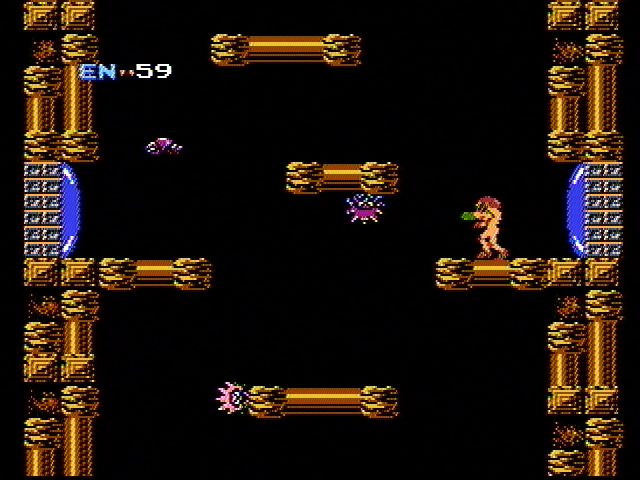 Metroid (NES) screenshot: Some screens scroll horizontally, others vertically