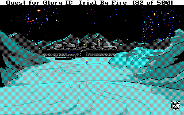 Quest for Glory II: Trial by Fire (DOS) screenshot: Leaving Shapeir