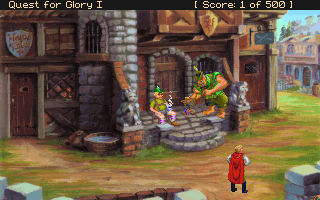 Quest for Glory I: So You Want To Be A Hero (DOS) screenshot: Bold entry into town