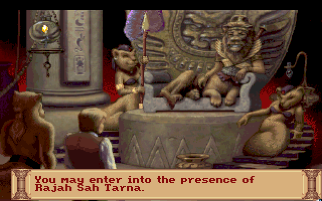 Quest for Glory III: Wages of War (DOS) screenshot: Meeting with the rajah
