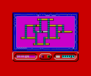 Quazatron (ZX Spectrum) screenshot: Choose a level via the lifts