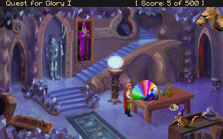 Quest for Glory I: So You Want To Be A Hero (DOS) screenshot: Erasmus' front room