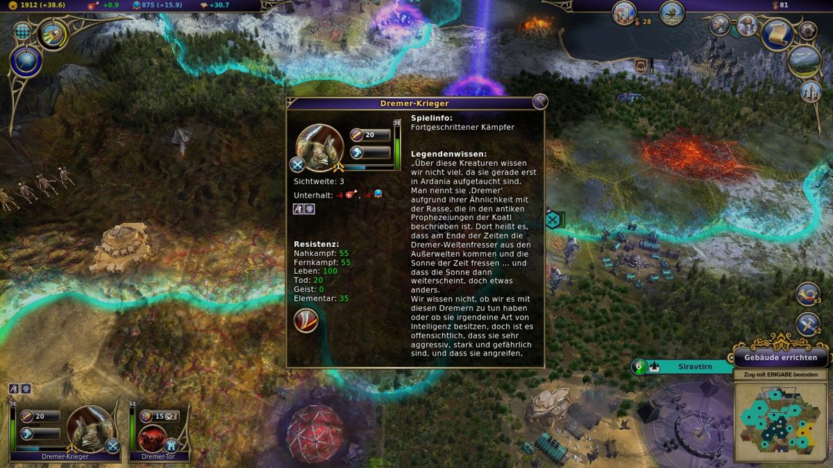Warlock: Master of the Arcane - Armageddon (Windows) screenshot: The Dremer units are powerful.