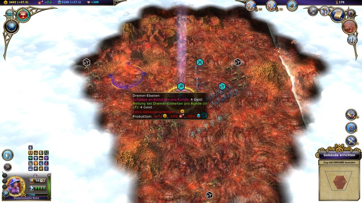 Warlock: Master of the Arcane - Armageddon (Windows) screenshot: The Dremer realm itself looks...strange.