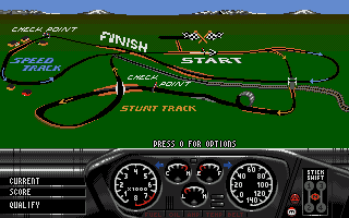 Race Drivin' (Amiga) screenshot: Normal track overview