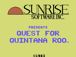 Quest for Quintana Roo (ColecoVision) screenshot: Title screen