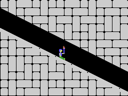 Quest for Quintana Roo (ColecoVision) screenshot: Sliding down a pathway into the temple