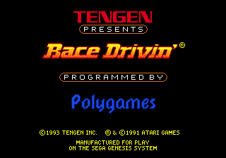 Race Drivin' (Genesis) screenshot: Title screen