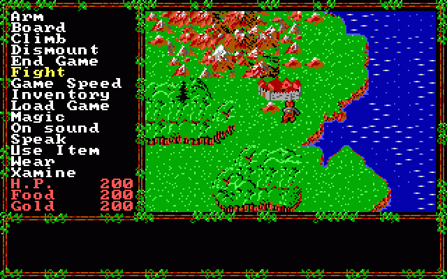 Questron II (DOS) screenshot: Starting the Adventure! (EGA/Tandy)