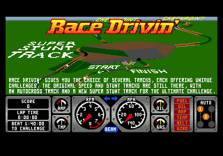 Race Drivin' (Genesis) screenshot: Yeah, whatever you say